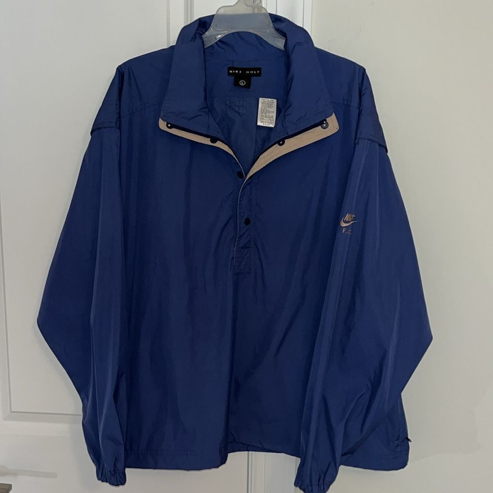 Nike GOLF F.I.T Vintage Windbreaker Track Pullover Snap Yoke Players Jacket L